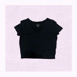 Black Wild fable crop top tee sz M